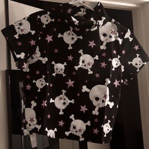 Widow skull/stars midriff top